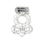 Эрекционное вибро-кольцо с подхватом мошонки ToyFa - прозрачное