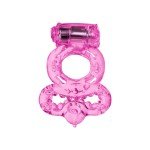 Эрекционное вибро-кольцо с подхватом мошонки ToyFa - розовое