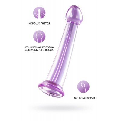 Гелевый упругий фаллоимитатор Jelly Dildo M Toyfa Basic на присоске - фиолетовый - 19 см
