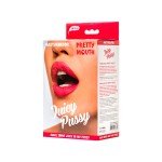 Двусторонний мастурбатор ротик и вагина Juicy Pussy Pretty Mouth - телесный - 17 см