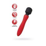 Двусторонний вибратор-массажер с двумя моторами Black&Red by Toyfa - красно-чёрный - 21 см