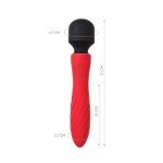 Двусторонний вибратор-массажер с двумя моторами Black&Red by Toyfa - красно-чёрный - 21 см