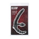 Безремневой страпон с анальным отростком и вибрацией TOYFA Black and Red - чёрный Безремневой страпон с анальным отростком и вибрацией TOYFA Black and Red - чёрный