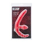 Безремневой страпон с анальным отростком и вибрацией TOYFA Black and Red - красный Безремневой страпон с анальным отростком и вибрацией TOYFA Black and Red - красный