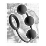 Анальные шарики с эрекционным кольцом Tom of Finland Silicone Cock Ring with 3 Weighted Balls
