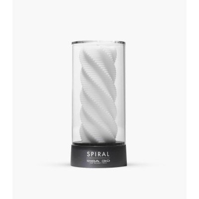 Двусторонний универсальный мастурбатор Tenga 3D Spiral со спиральной структурой - белый - 11,6 см