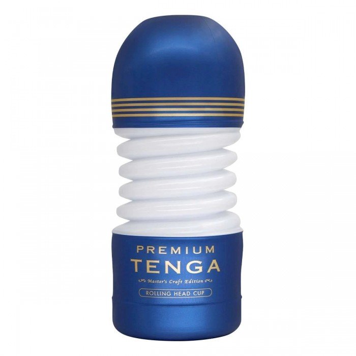 Мастурбатор TENGA Premium Rolling Head Cup с подвижной верхней частью для стимуляции головки и уникальным внутренним рельефом - синий - 15,5 см Мастурбатор TENGA Premium Rolling Head Cup с подвижной верхней частью для стимуляции головки и уникальным внутренним рельефом - синий - 15,5 см