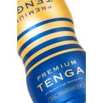 Мастурбатор с двумя входами Tenga Premium Dual Sentation Cup с уникальным внутренним рельефом - синий - 15,5 см