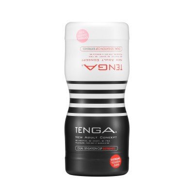 Мастурбатор с двумя входами Tenga Dual Sensation Cup Extremes с интенсивной стимуляцией - чёрный - 15,5 см