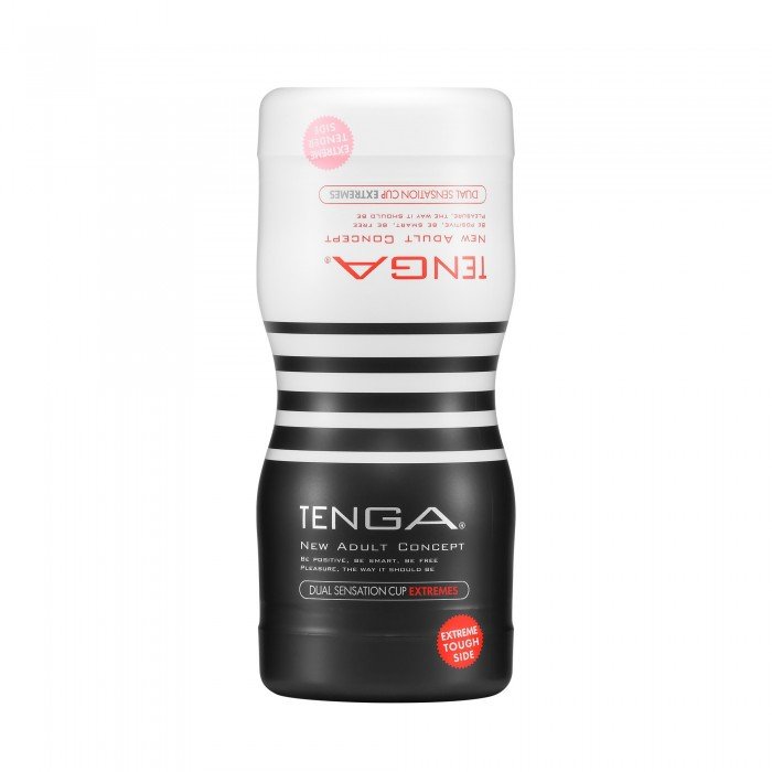 Мастурбатор с двумя входами Tenga Dual Sensation Cup Extremes с интенсивной стимуляцией - чёрный - 15,5 см Мастурбатор с двумя входами Tenga Dual Sensation Cup Extremes с интенсивной стимуляцией - чёрный - 15,5 см