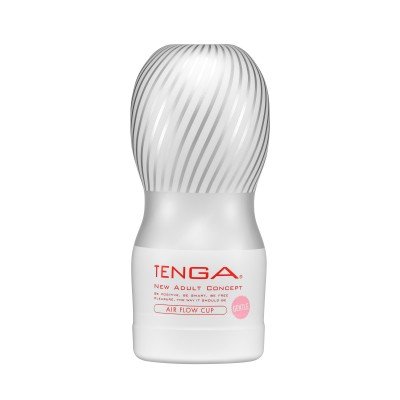 Мастурбатор TENGA Air Flow Cup Gentle с воздушными клапанами, плотным обхватом и мягкой стимуляцией - белый - 15,5 см