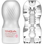 Мастурбатор TENGA Air Flow Cup Gentle с воздушными клапанами, плотным обхватом и мягкой стимуляцией - белый - 15,5 см