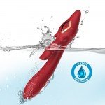Гибкий перезаряжаемый вибратор с клиторальным отростком и 10 режимами вибрации SILICONE TOYS - красный - 22 см Гибкий перезаряжаемый вибратор с клиторальным отростком и 10 режимами вибрации SILICONE TOYS - красный - 22 см