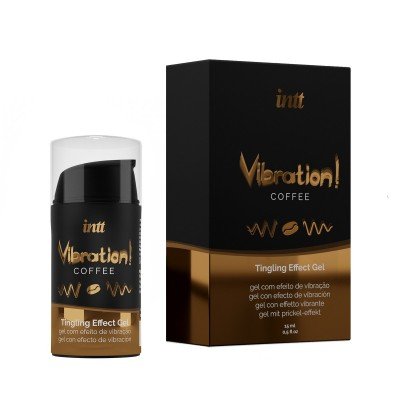Стимулирующий гель жидкий вибратор на водной основе со вкусом кофе Intt Vibration Coffee - 15 мл