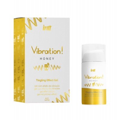 Стимулирующий гель жидкий вибратор на водной основе со вкусом мёда Intt Vibration Honey - 15 мл