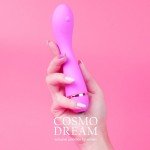 Изогнутый силиконовый вибратор COSMO DREAM для зоны G с рёбрышками и горошиной на головке - розовый - 16,5 см Изогнутый силиконовый вибратор COSMO DREAM для зоны G с рёбрышками и горошиной на головке - розовый - 16,5 см