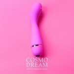 Изогнутый силиконовый вибратор COSMO DREAM для зоны G с рёбрышками и горошиной на головке - розовый - 16,5 см Изогнутый силиконовый вибратор COSMO DREAM для зоны G с рёбрышками и горошиной на головке - розовый - 16,5 см