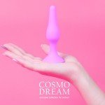 Анальная пробка из силикона COSMO DREAM с основанием-присоской - розовая - 11,5 см