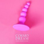 Силиконовая анальная пробка-бусы на присоске COSMO DREAM - розовая - 10,5 см