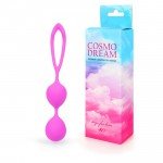 Вагинальные шарики двойные со смещённым центром тяжести COSMO DREAM с петелькой - розовые Вагинальные шарики двойные со смещённым центром тяжести COSMO DREAM с петелькой - розовые
