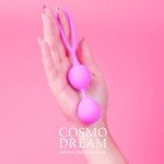Вагинальные шарики двойные со смещённым центром тяжести COSMO DREAM с петелькой - розовые Вагинальные шарики двойные со смещённым центром тяжести COSMO DREAM с петелькой - розовые
