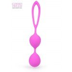 Вагинальные шарики двойные со смещённым центром тяжести COSMO DREAM с петелькой - розовые Вагинальные шарики двойные со смещённым центром тяжести COSMO DREAM с петелькой - розовые