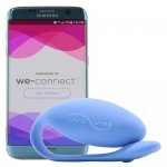 Вибро-яйцо Jive by We-Vibe Blue с глубокими вибрациями, c управлением со смартфона - голубое - 9,3 см