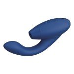 Бесконтактный клиторальный стимулятор с вибрацией Womanizer Duo 2 с началом работы от соприкосновения и функцией сброса интенсивности - синий