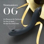 Инновационный стимулятор G-точки Womanizer OG c технологией волнового давления воздуха и вибрацией - темно-серый - 20 см