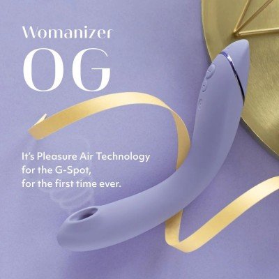 Инновационный стимулятор G-точки Womanizer OG c технологией волнового давления воздуха и вибрацией - сиреневый - 20 см