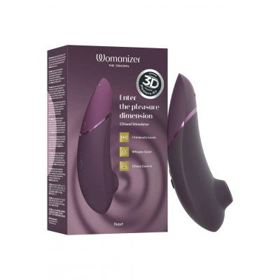 Бесконтактный вакуумный клиторальный стимулятор Womanizer Next с бесшумным мотором и новой функцией Climax Control - фиолетовый