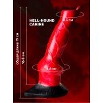 Фантазийный дьявольский фаллоимитатор адской гончей Hell-Hound Canine с вогнутой головкой - красный - 19 см