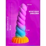 Фантазийный фаллоимитатор в виде рога единорога Mystique Unicorn - разноцветный - 21 см
