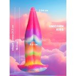 Фантазийный фаллоимитатор язык единорога Unicorn Kiss светится в темноте - разноцветный - 21,3 см