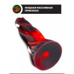 Фантазийный фаллоимитатор скрученных по спирали адских язычков Hell Kiss - красный с чёрным - 18,8 см