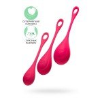 Набор одинарных вагинальных шариков разного веса Satisfyer Yoni Power 1 - красный Набор одинарных вагинальных шариков разного веса Satisfyer Yoni Power 1 - красный