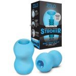 Универсальный открытый мастурбатор ZOLO Mini Double Bubble - голубой - 7,5 см