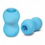 Универсальный открытый мастурбатор ZOLO Mini Double Bubble - голубой - 7,5 см