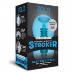 Универсальный открытый мастурбатор ZOLO Mini Double Bubble - голубой - 7,5 см