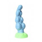 Фаллоимитатор Посейдон с ярко выраженным рельефом - голубой - 19 см