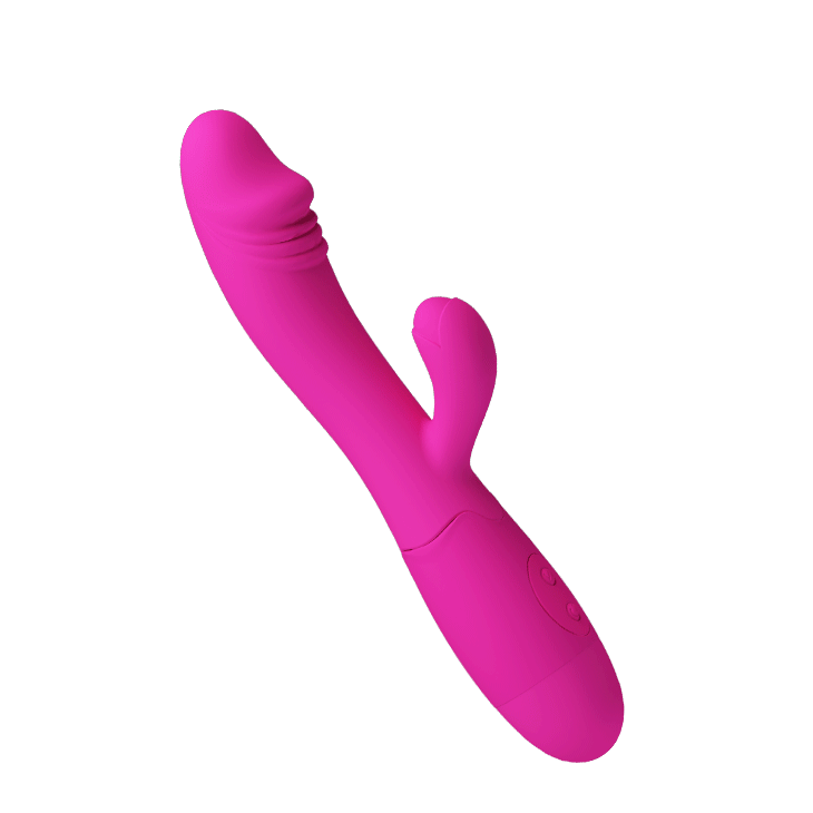 Вибратор перезаряжаемый Pretty Love Snappy с 30 режимами вибрации и клиторальным стимулятором - фиолетовый - 19,5 см