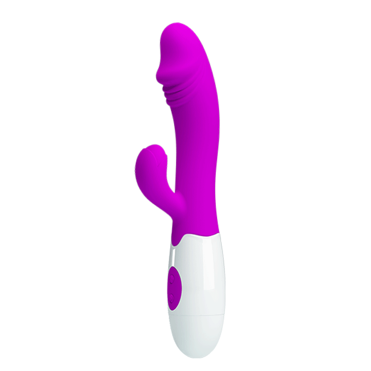 Вибратор Pretty Love Snappy с 30 режимами вибрации и клиторальным стимулятором - фиолетовый - 19,5 см