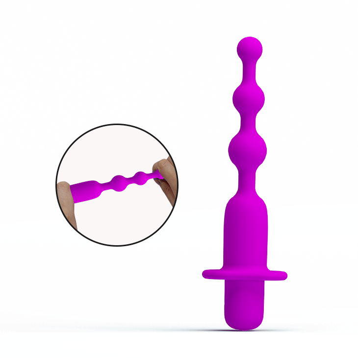 Анальная силиконовая перезаряжаемая виброёлочка PrettyLove Hermosa - фиолетовая - 13,7 см