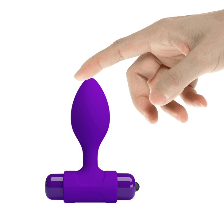 Анальная пробка с мощной вибрацией Pretty Love Vibra Butt Plug - фиолетовая - 8,6 см